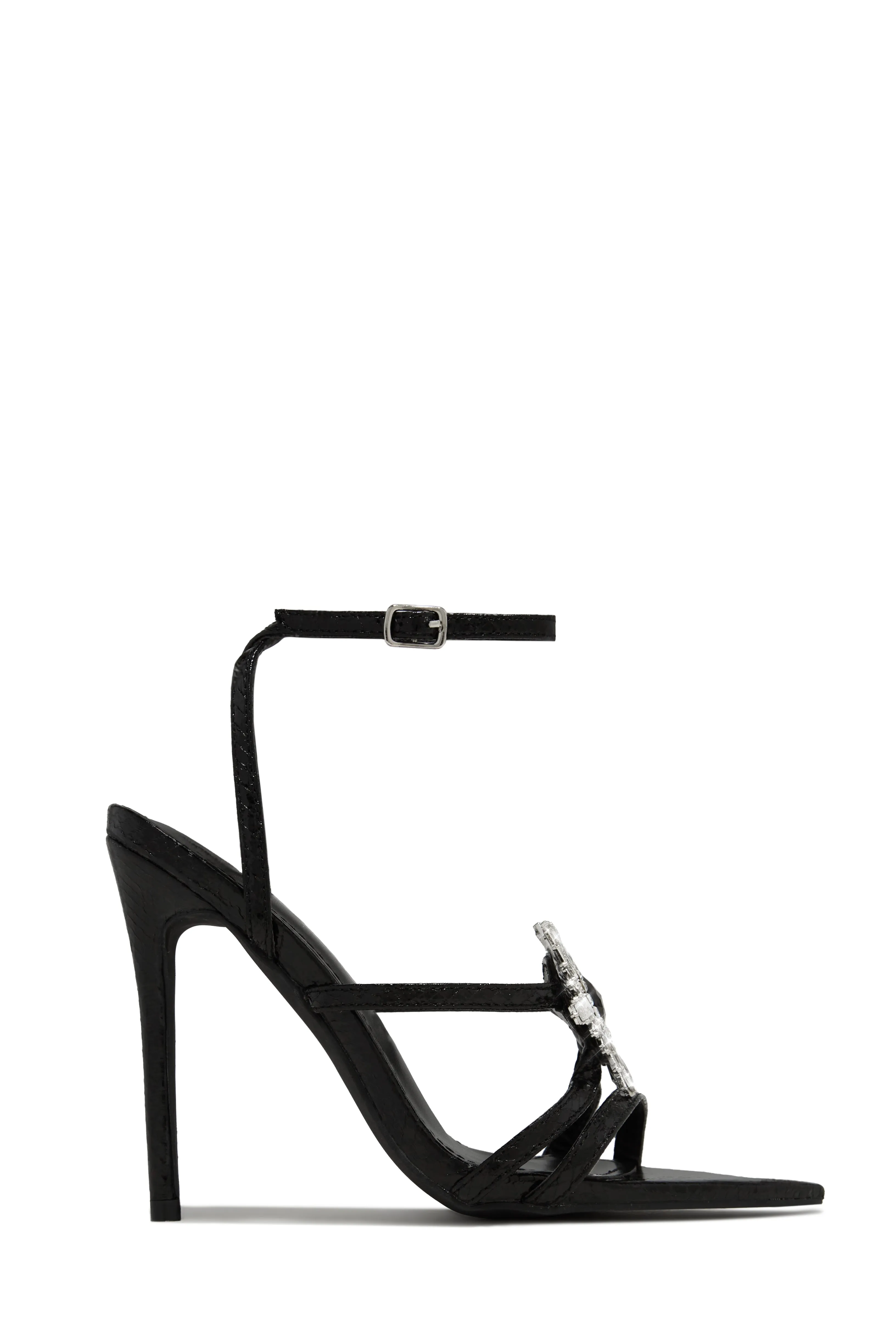 Ameira Embellished High Heels - Black