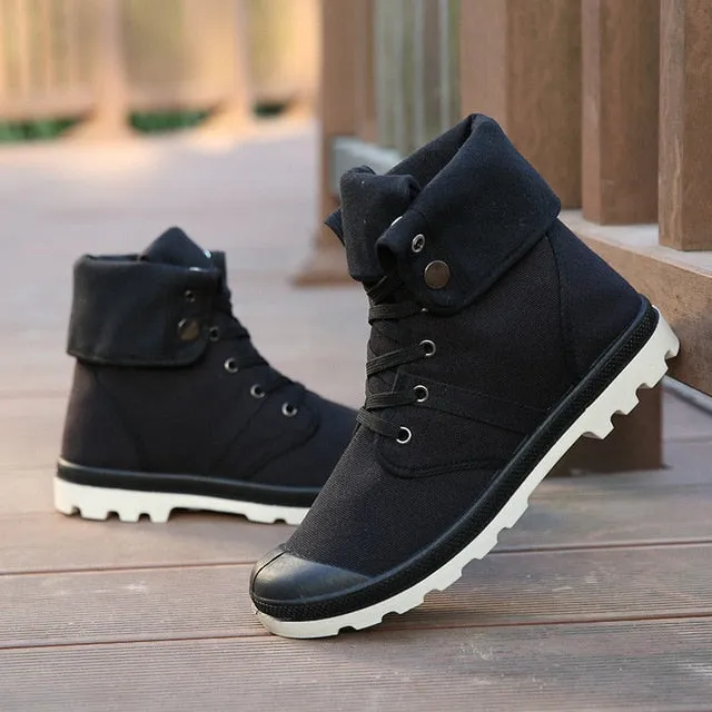 Autumn Winter Army Combat Style Ankle Canvas Boots