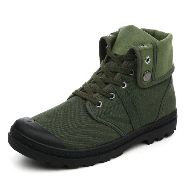 Autumn Winter Army Combat Style Ankle Canvas Boots