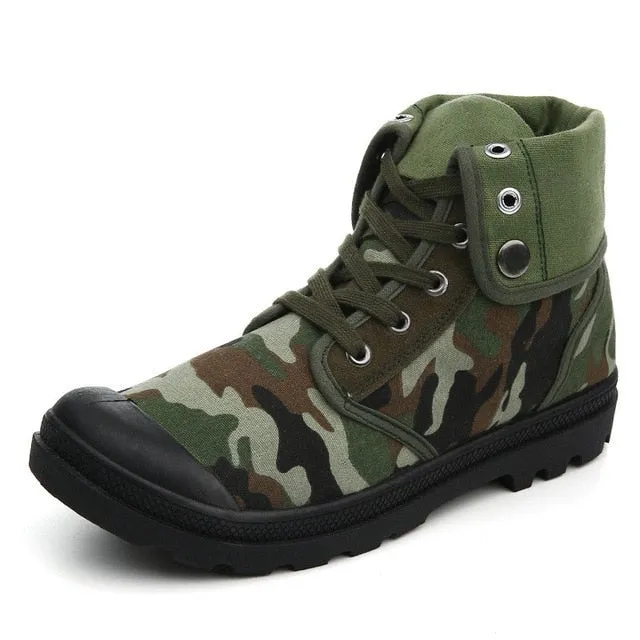 Autumn Winter Army Combat Style Ankle Canvas Boots