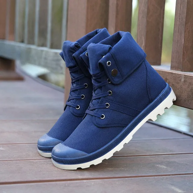 Autumn Winter Army Combat Style Ankle Canvas Boots