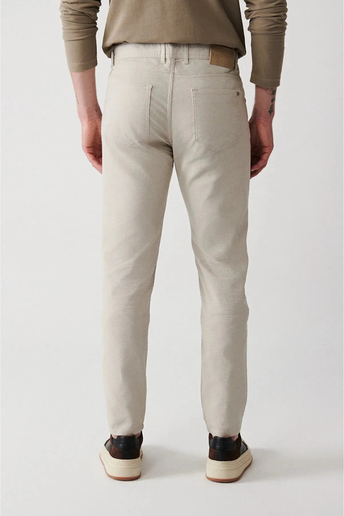 Avva Men's Stone Dobby Flexible Pants