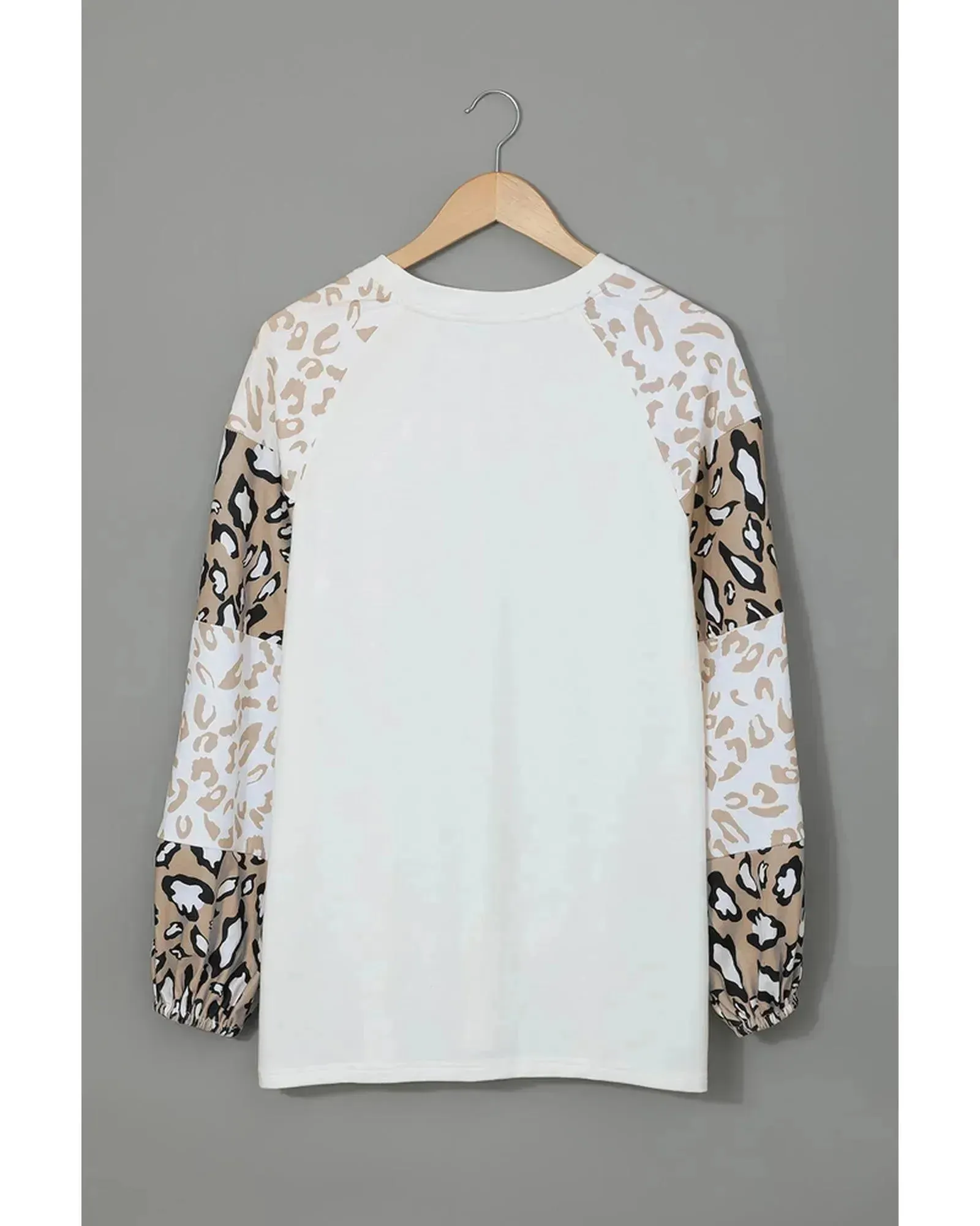 Azura Exchange Leopard Print Bubble Sleeve Top - S