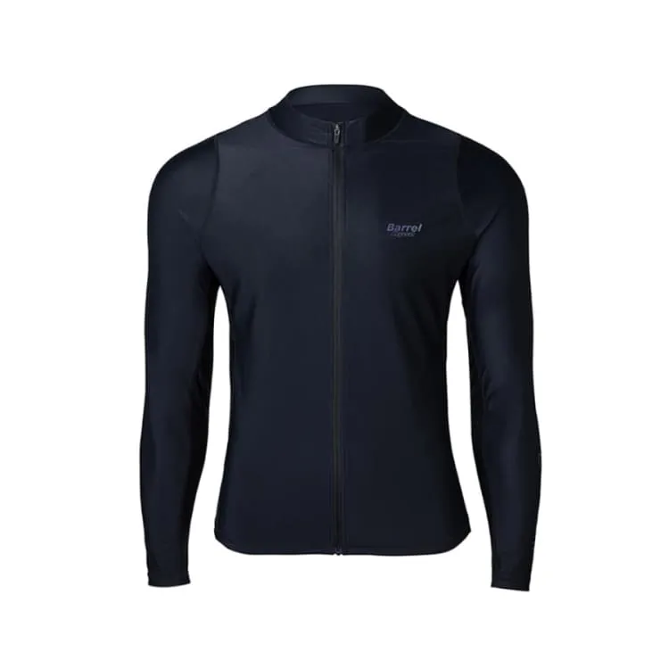 Barrel Mens Abyssal ZipUp Rashguard-BLACK