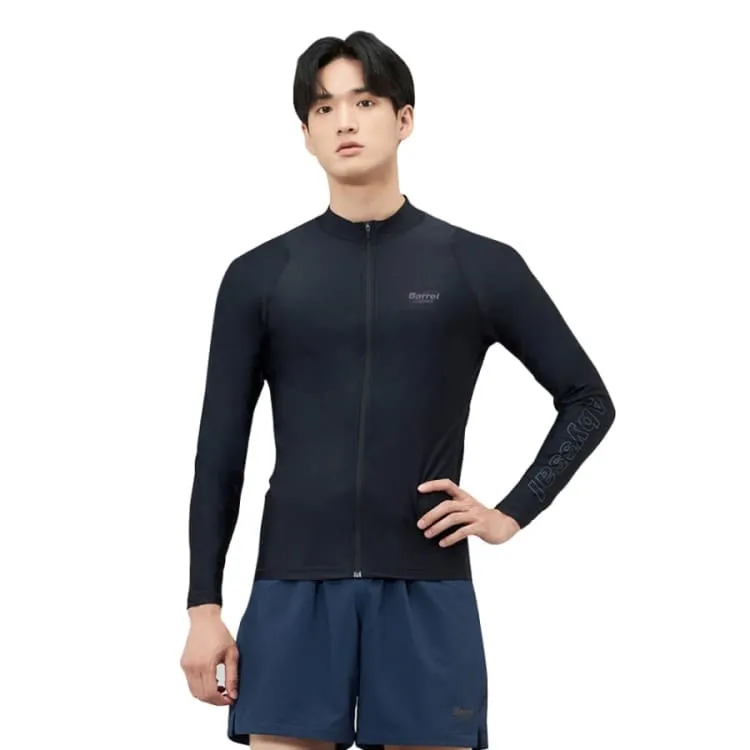 Barrel Mens Abyssal ZipUp Rashguard-BLACK