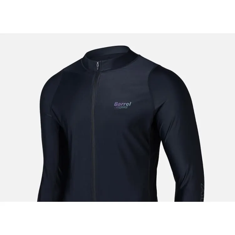 Barrel Mens Abyssal ZipUp Rashguard-BLACK