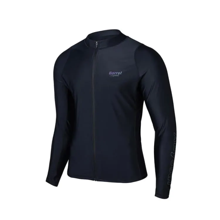 Barrel Mens Abyssal ZipUp Rashguard-BLACK