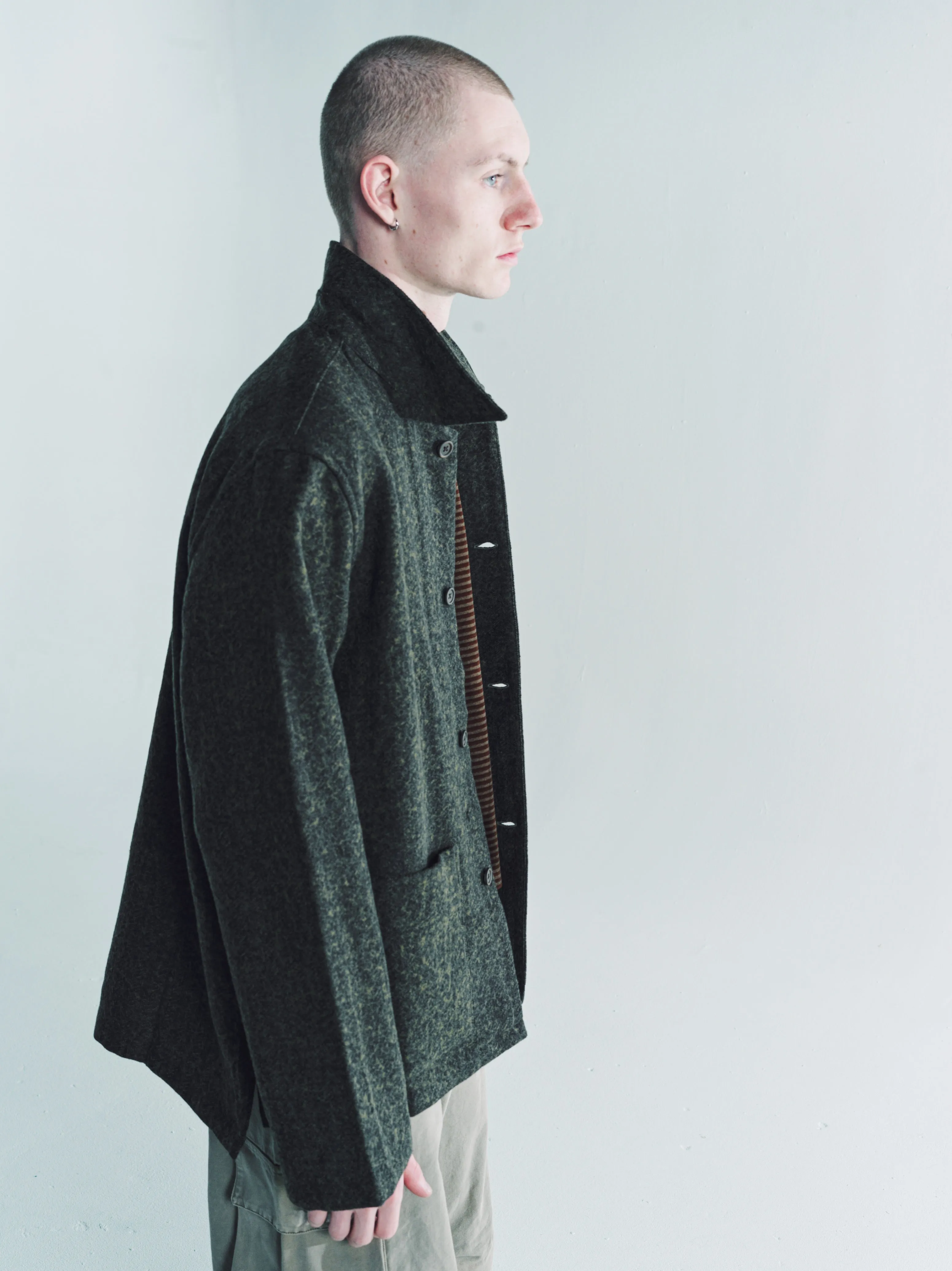 Black/Moss Fuzz Wool Haven Jacket