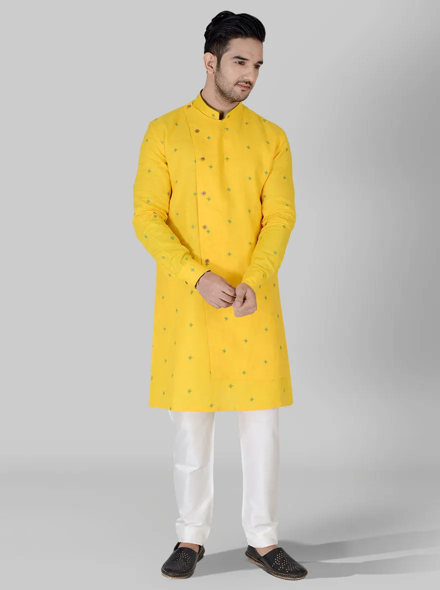 Bright Yellow & Green Kurta Set | TULA