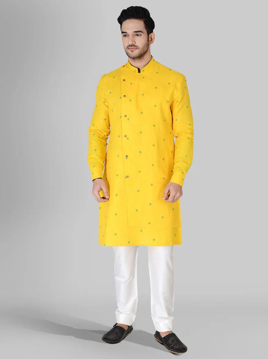 Bright Yellow & Green Kurta Set | TULA