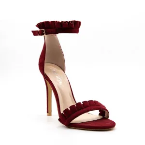 Buckle Strap High Heels Ruffle Sandals