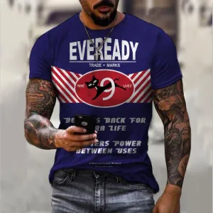 Casual Retro Poster Print T-Shirt