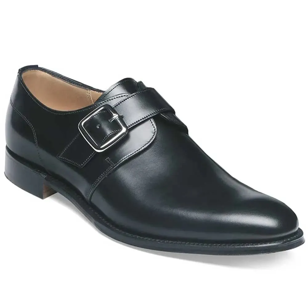 CHEANEY Moorgate Shoes - Single Buckle Monk Strap- Black Calf