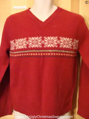 Cheap Red Snowflake Tacky Christmas Sweater