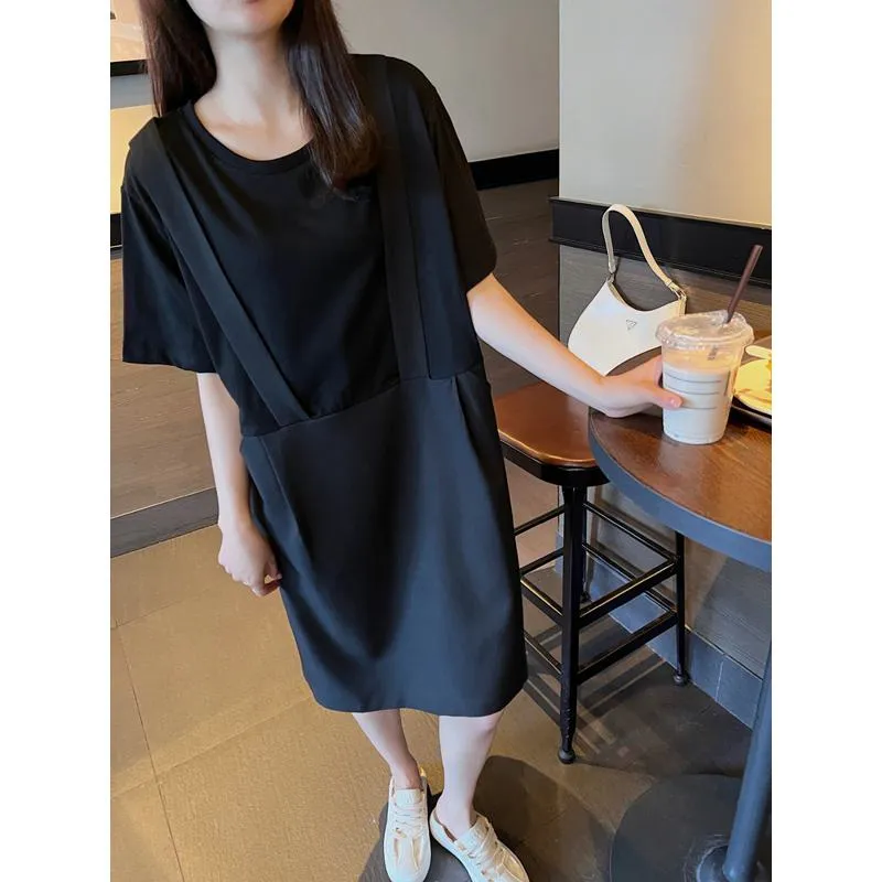 Chic Straight Casual Faux Two-Piece Loose Fit Dress
