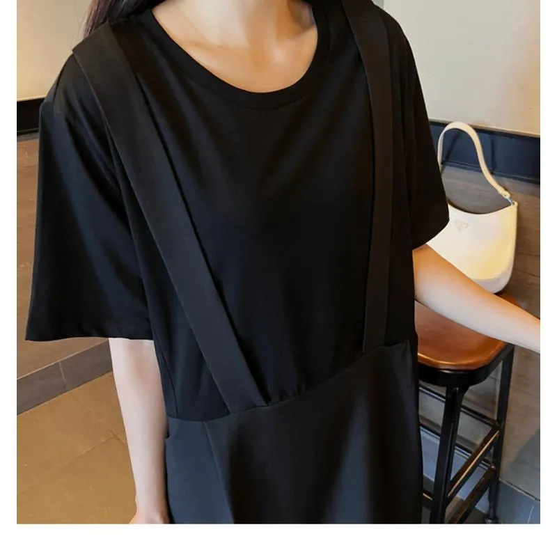 Chic Straight Casual Faux Two-Piece Loose Fit Dress