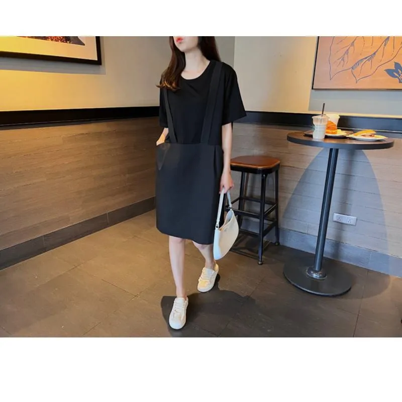 Chic Straight Casual Faux Two-Piece Loose Fit Dress