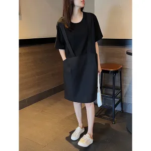 Chic Straight Casual Faux Two-Piece Loose Fit Dress
