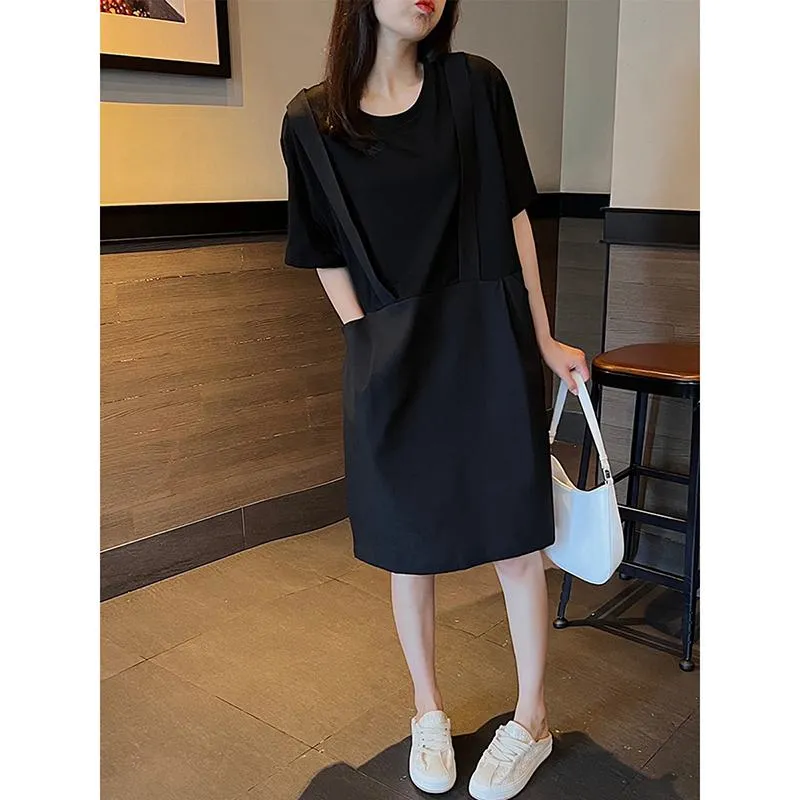 Chic Straight Casual Faux Two-Piece Loose Fit Dress