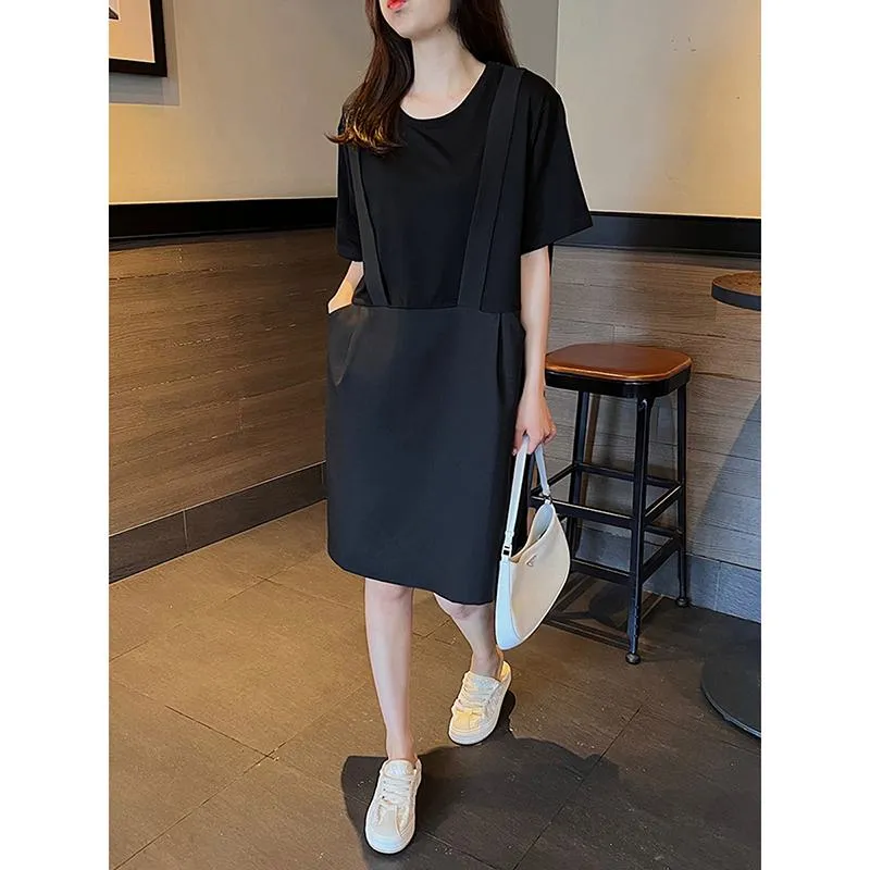 Chic Straight Casual Faux Two-Piece Loose Fit Dress