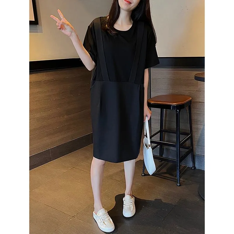Chic Straight Casual Faux Two-Piece Loose Fit Dress