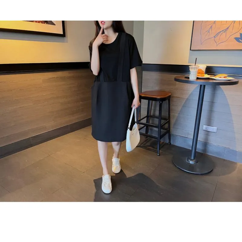Chic Straight Casual Faux Two-Piece Loose Fit Dress