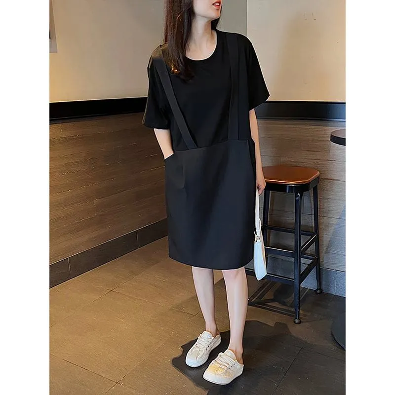 Chic Straight Casual Faux Two-Piece Loose Fit Dress
