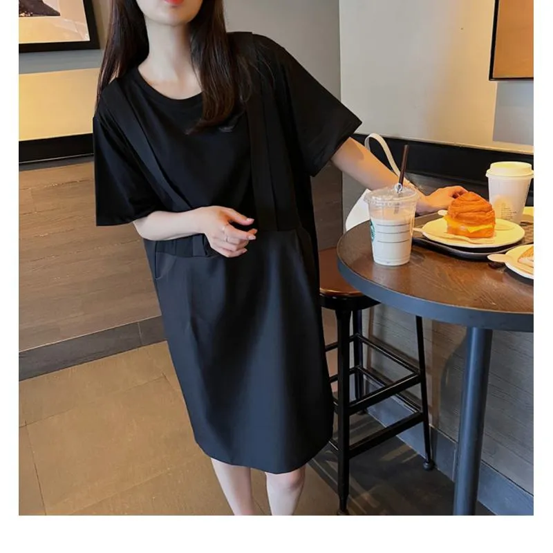 Chic Straight Casual Faux Two-Piece Loose Fit Dress