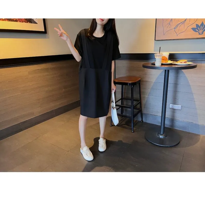 Chic Straight Casual Faux Two-Piece Loose Fit Dress