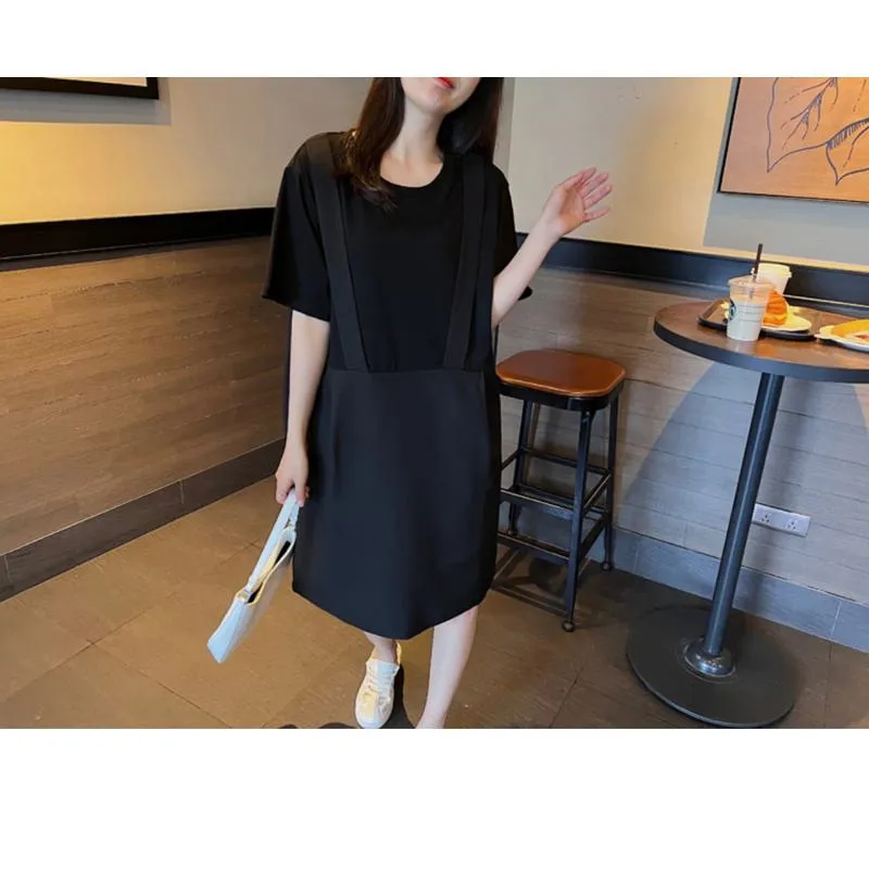 Chic Straight Casual Faux Two-Piece Loose Fit Dress