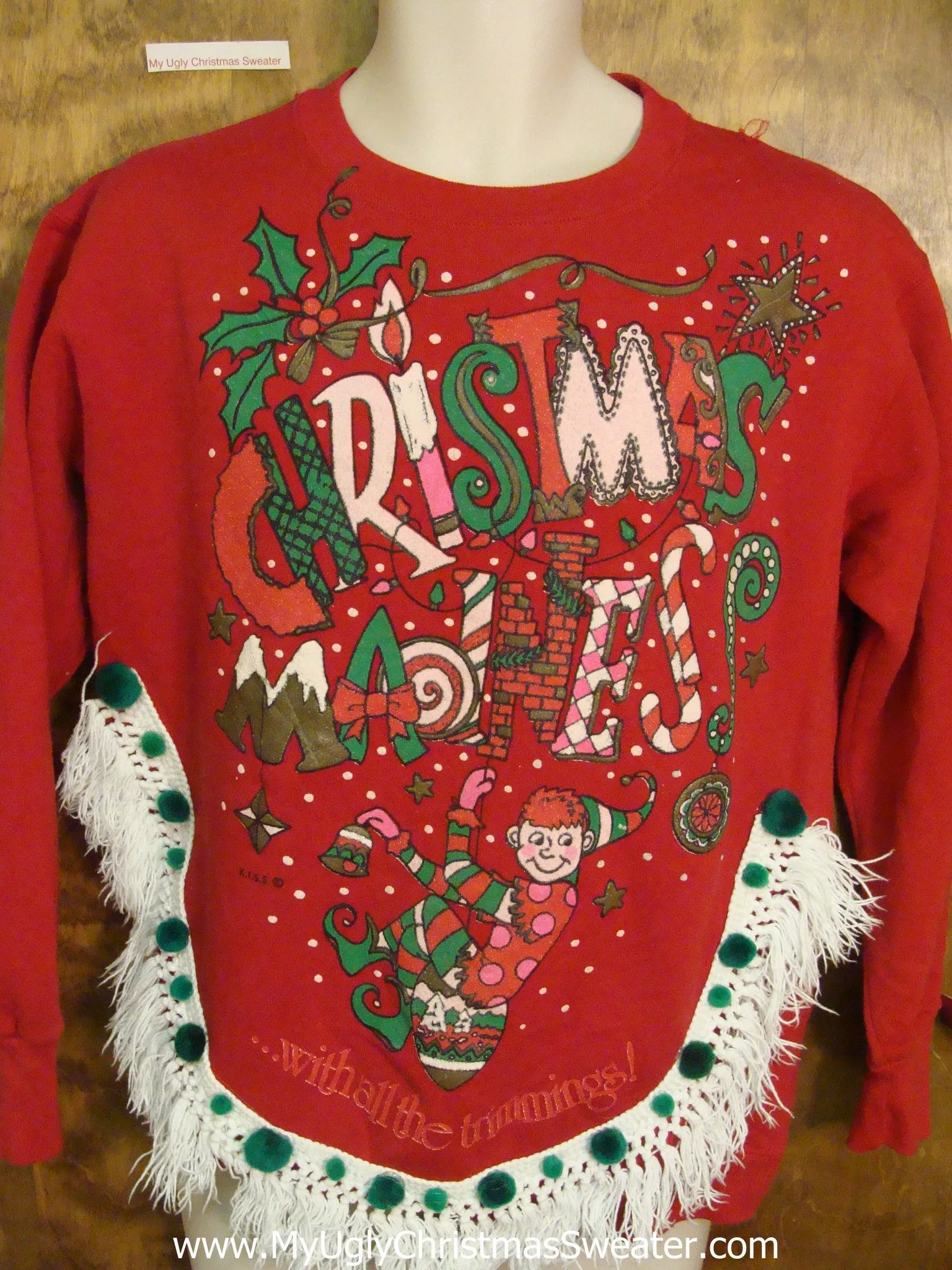 CHRISTMAS MADNESS Elf Funny Novelty Christmas Sweatshirt