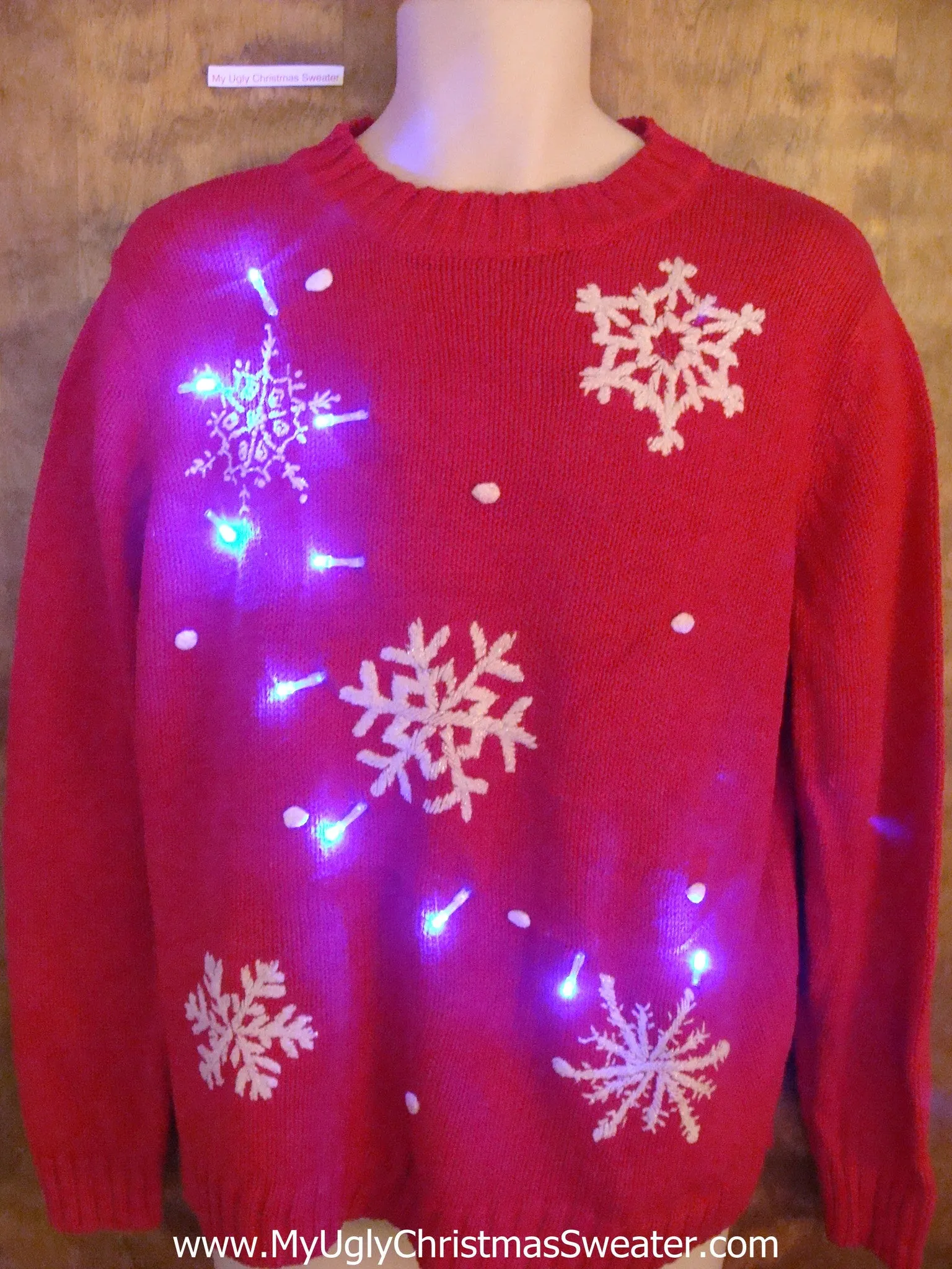 Classic Snowflakes Light Up Ugly Xmas Sweater