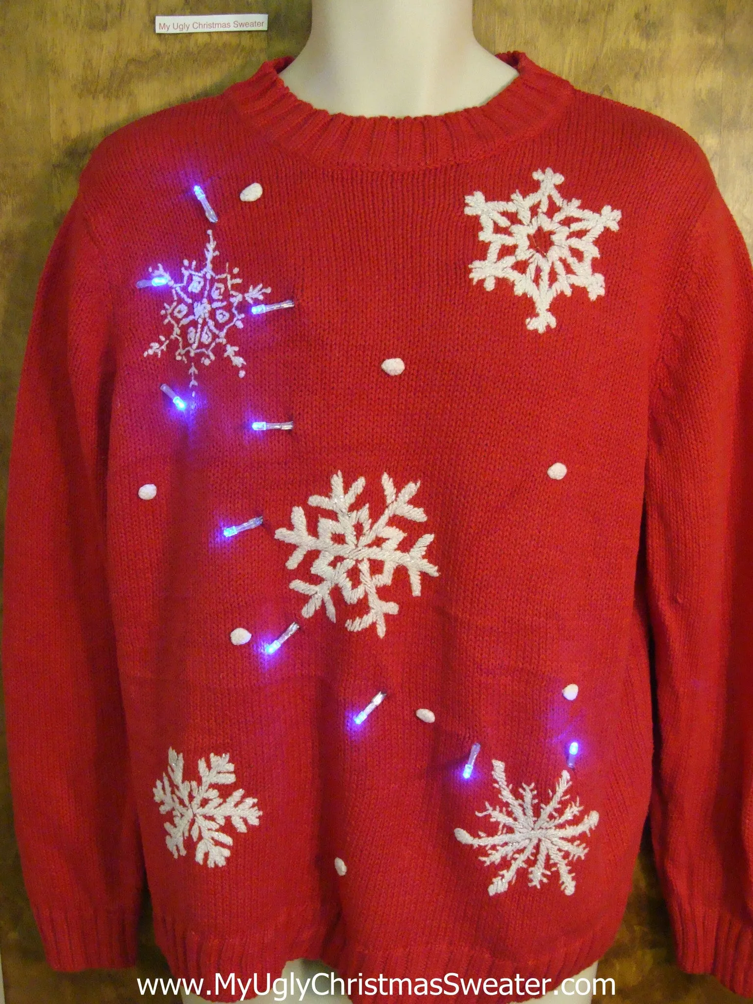 Classic Snowflakes Light Up Ugly Xmas Sweater