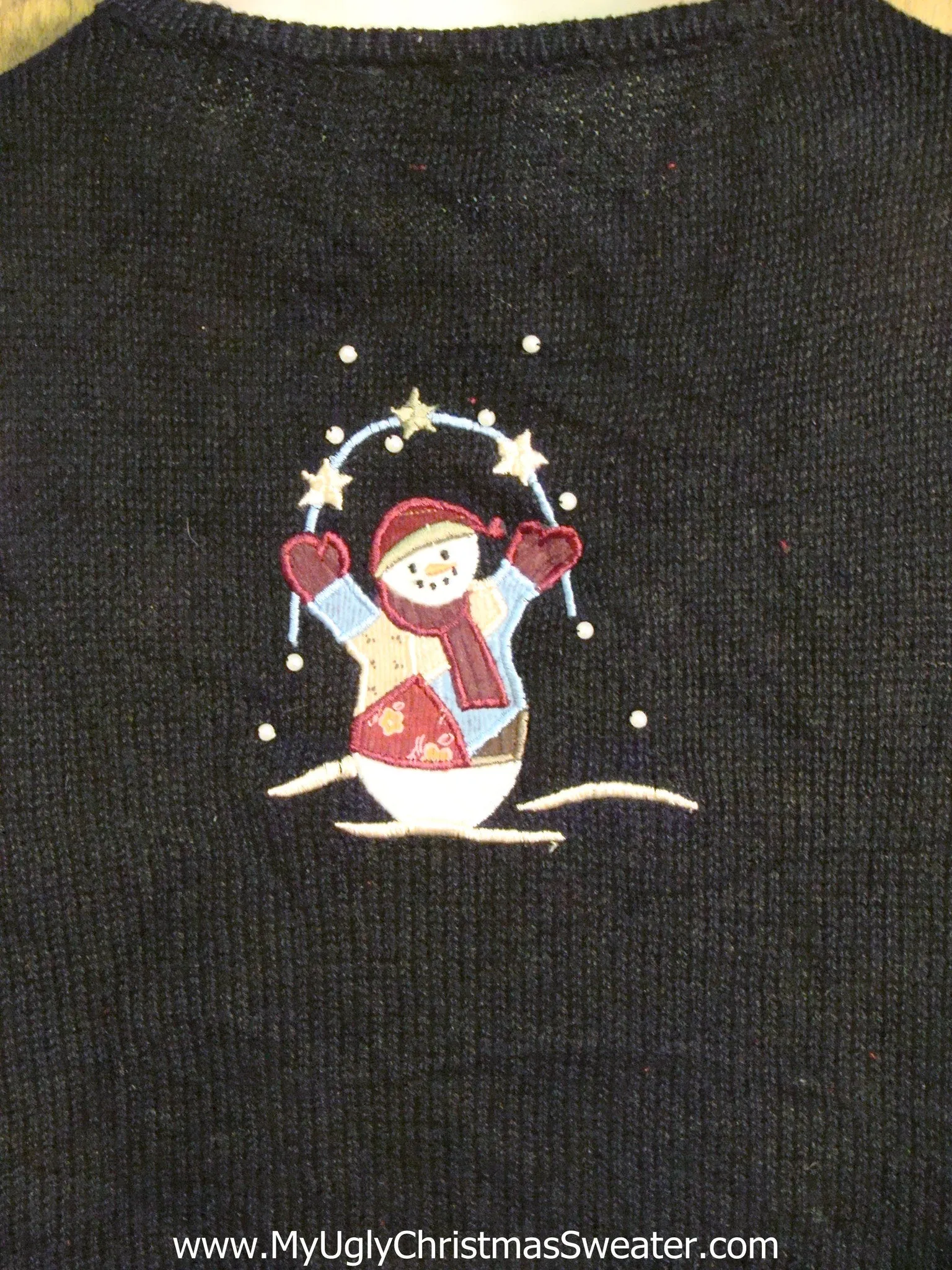 Crazy 2sided Snowman Christmas Sweater Vest with Lights