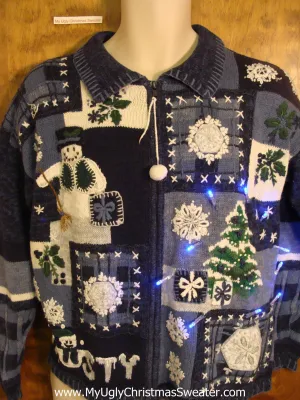 Crazy FROSTY Christmas Sweater with Lights