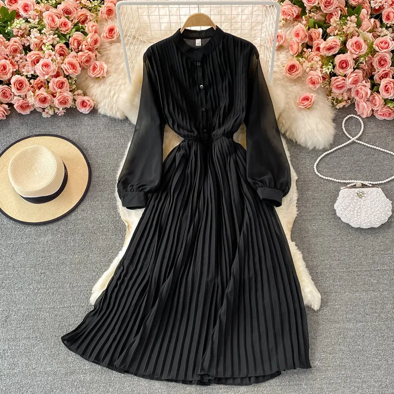Cute A line long sleeve dress fashion girl dress       S169