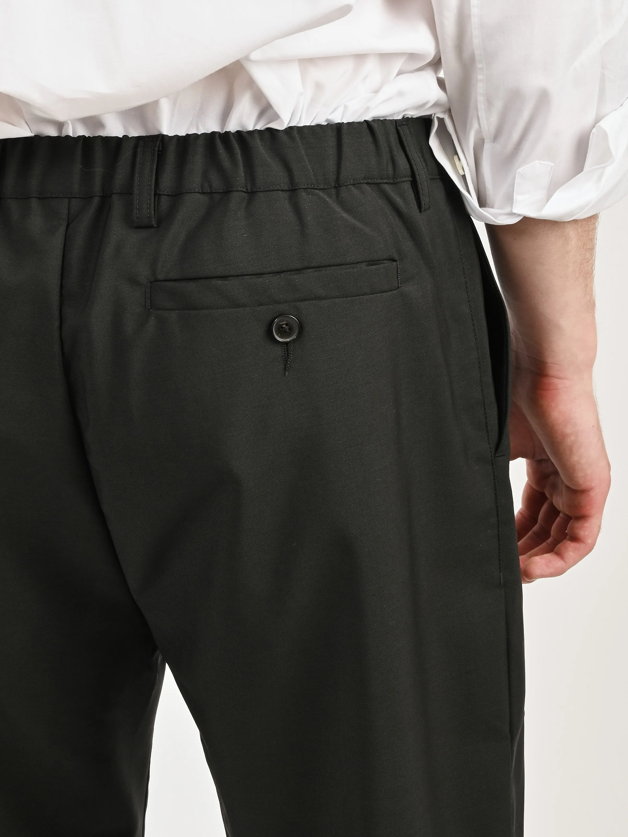 Dark Green Elasticated Wide Trouser