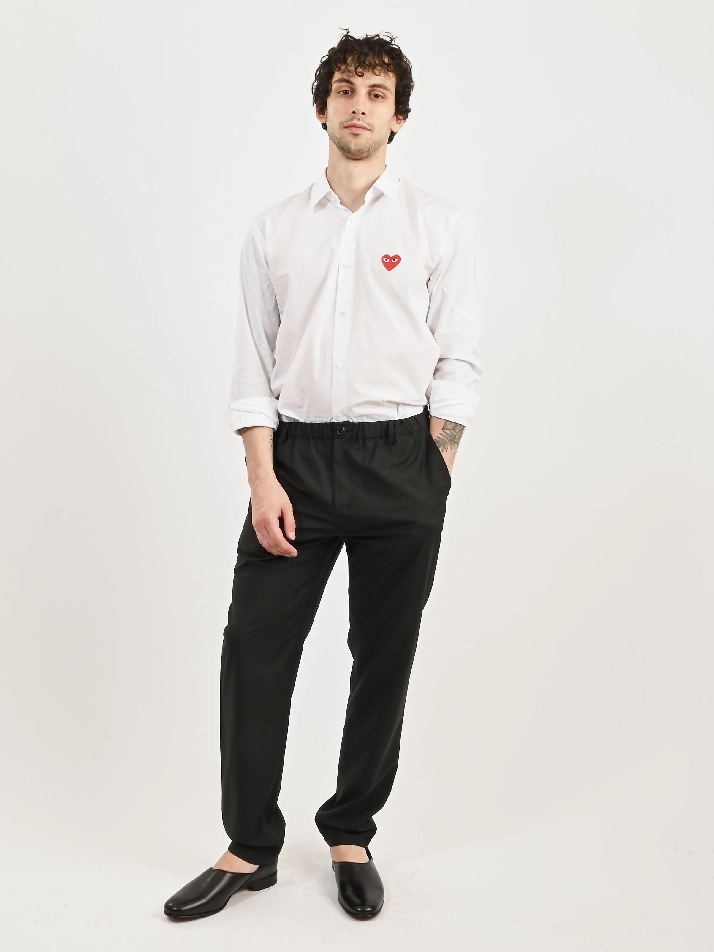 Dark Green Elasticated Wide Trouser