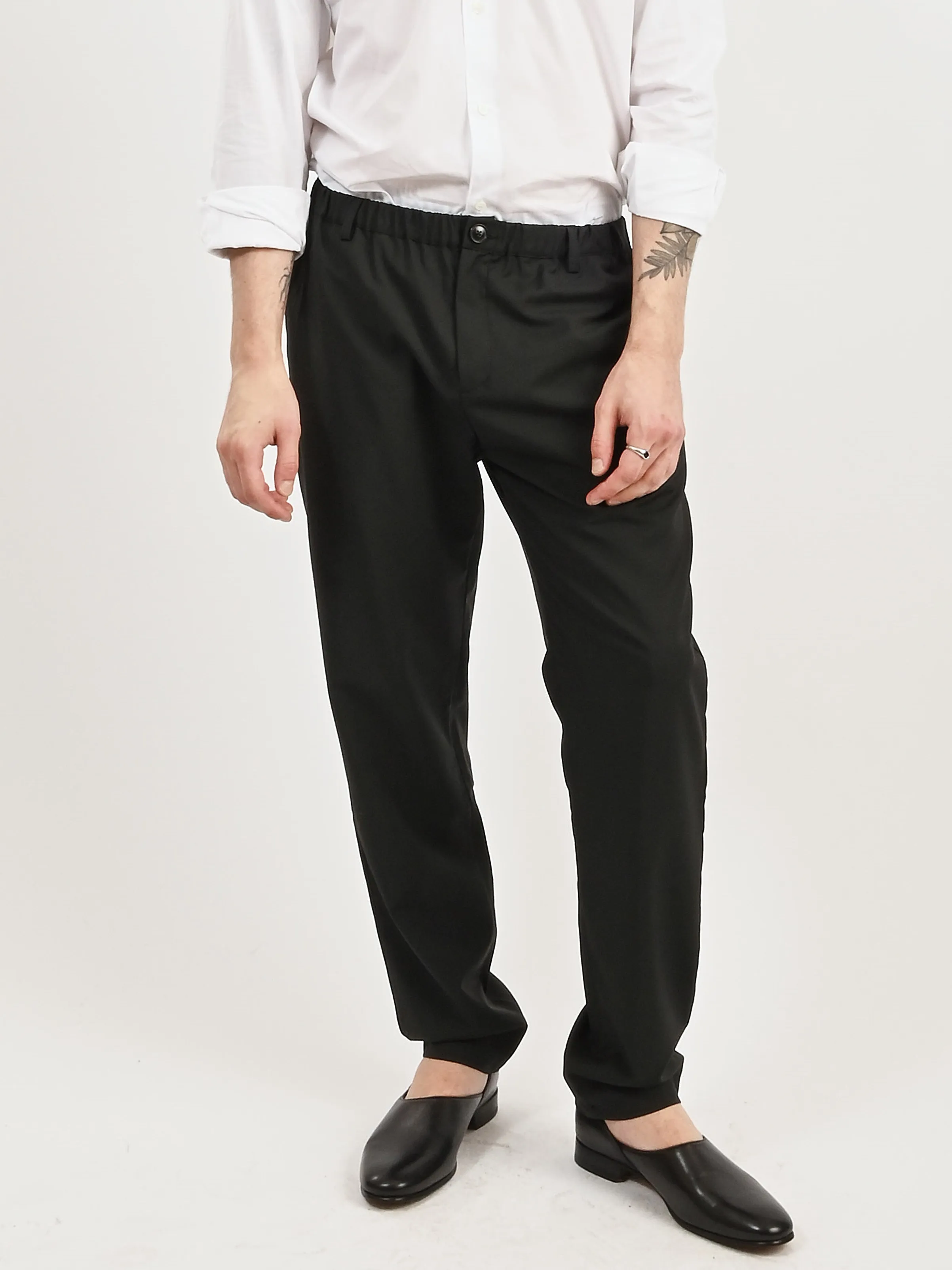 Dark Green Elasticated Wide Trouser