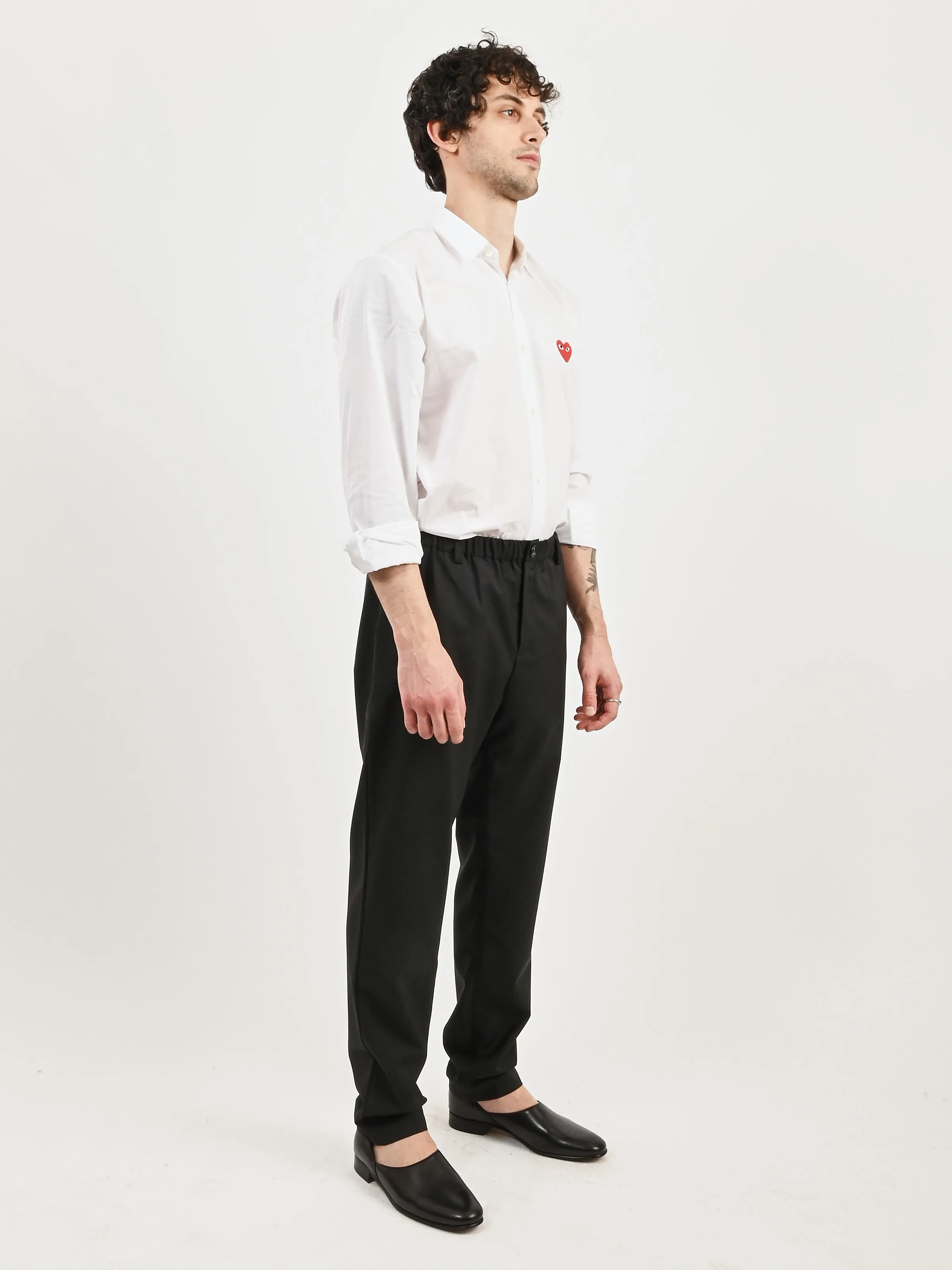 Dark Green Elasticated Wide Trouser