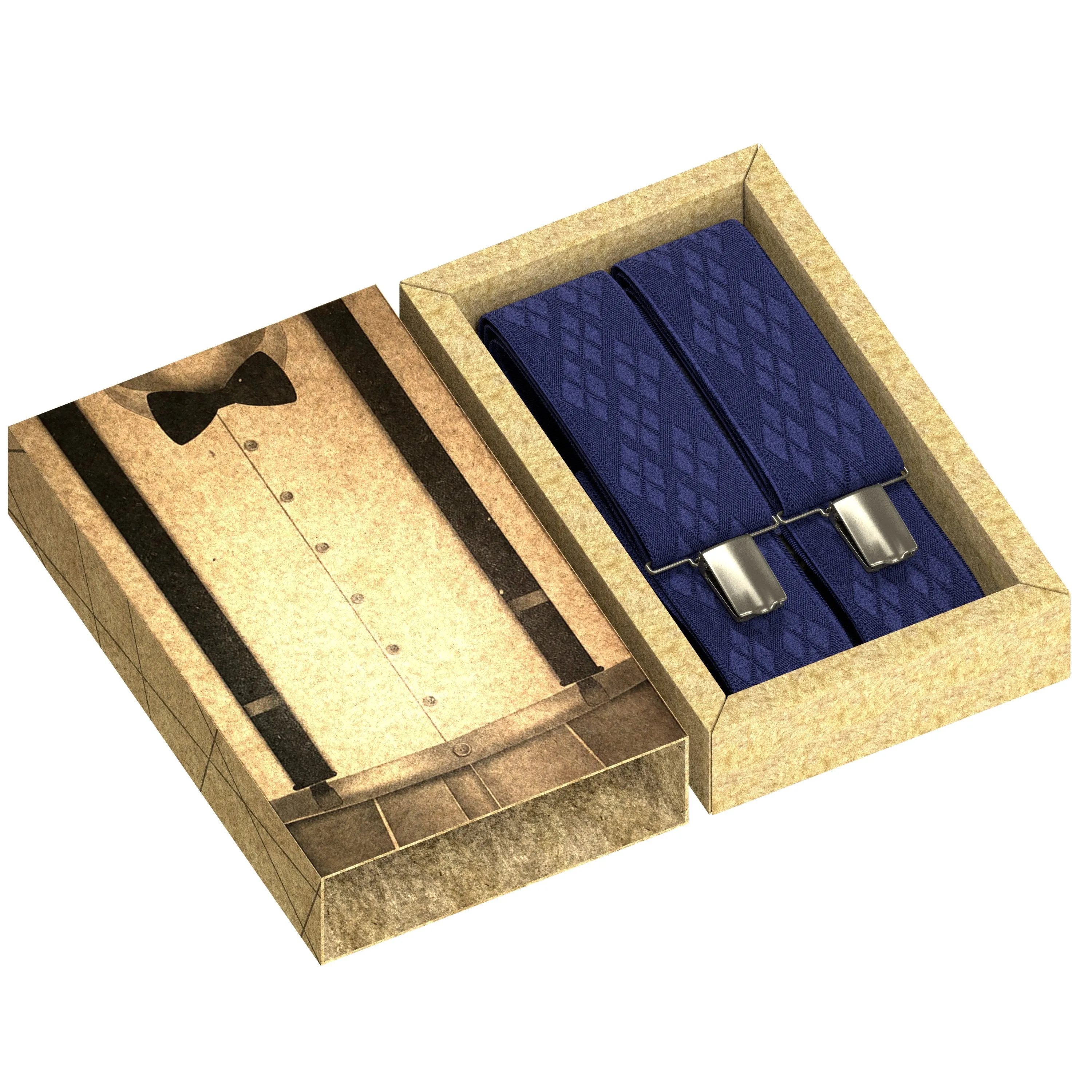 Denim Rhombus Premium Men's Suspenders