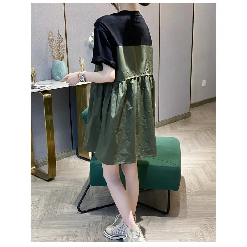 Drop Shoulder Chic French Style Loose Fit Dress