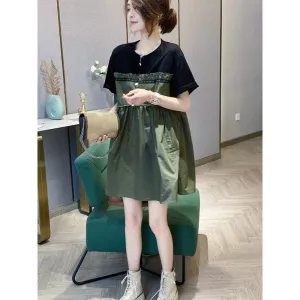 Drop Shoulder Chic French Style Loose Fit Dress
