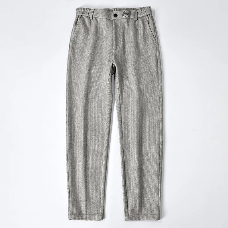 Elasticity Versatile Elastic Waist Tapered Loose Fit Straight Trousers Little Elephant Pants
