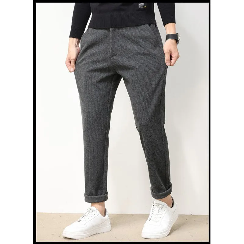 Elasticity Versatile Elastic Waist Tapered Loose Fit Straight Trousers Little Elephant Pants