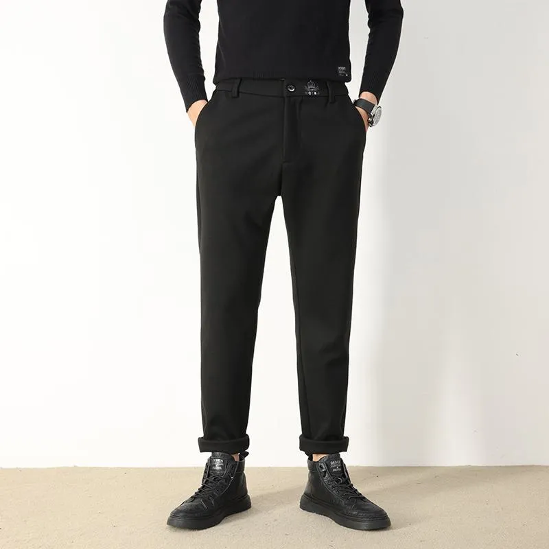 Elasticity Versatile Elastic Waist Tapered Loose Fit Straight Trousers Little Elephant Pants