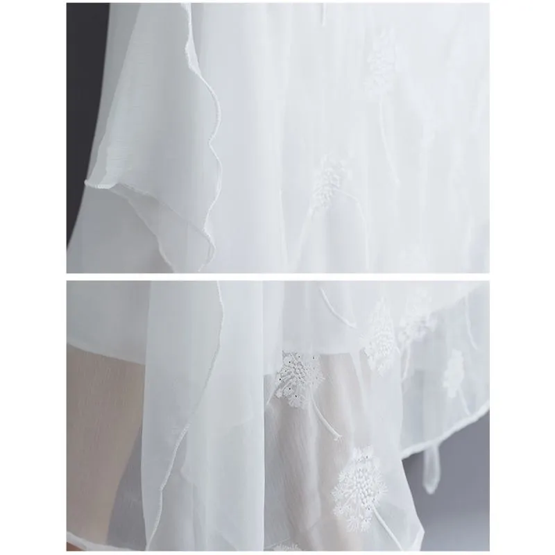 Fairy Round Neck Lace Embroidery Mulberry Silk Loose Fit Slimming Dress