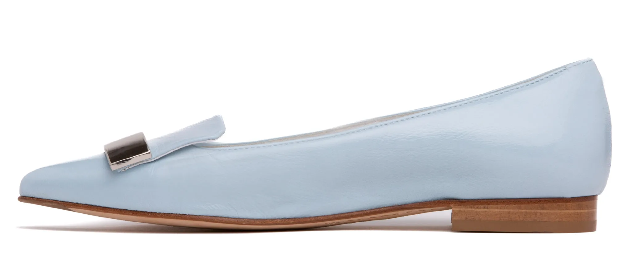 Fia Sky Blue Patent Leather Flat