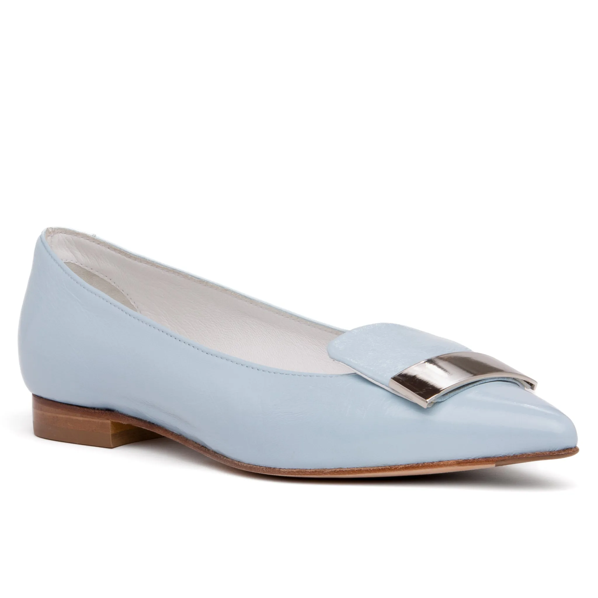Fia Sky Blue Patent Leather Flat
