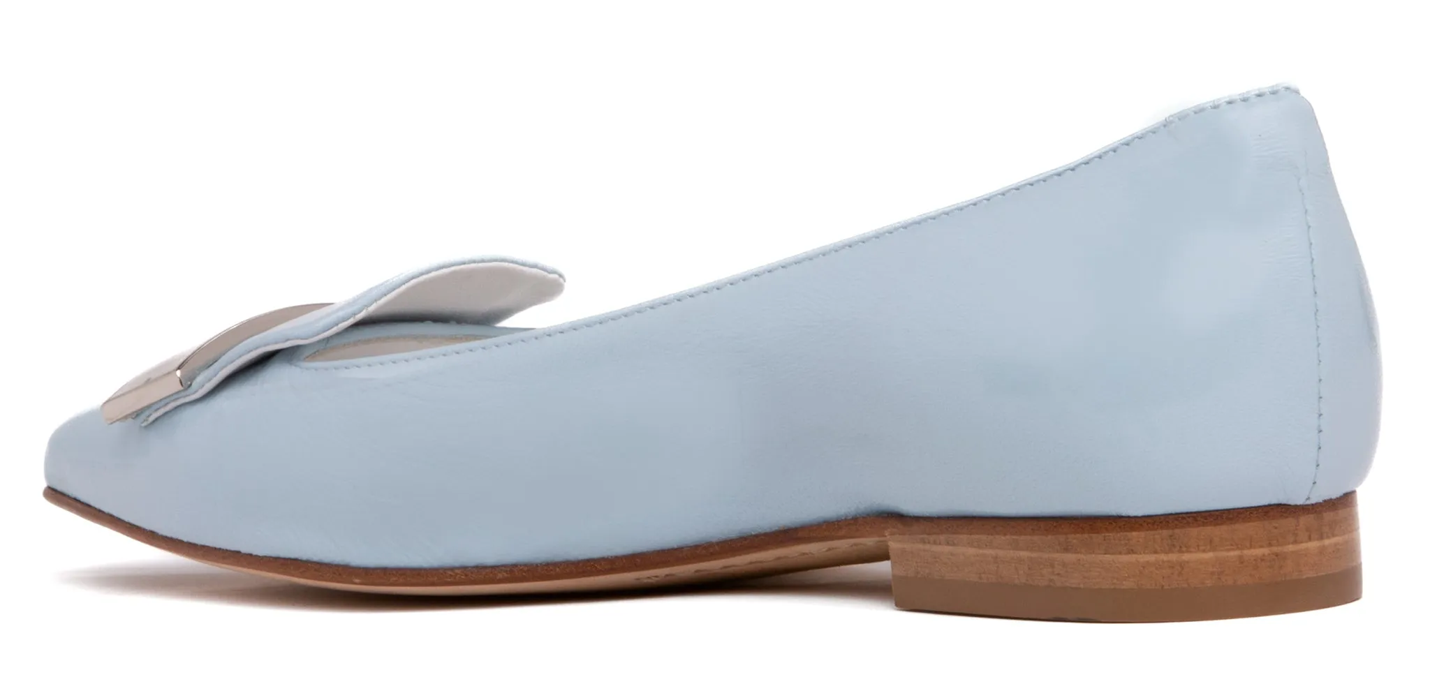 Fia Sky Blue Patent Leather Flat